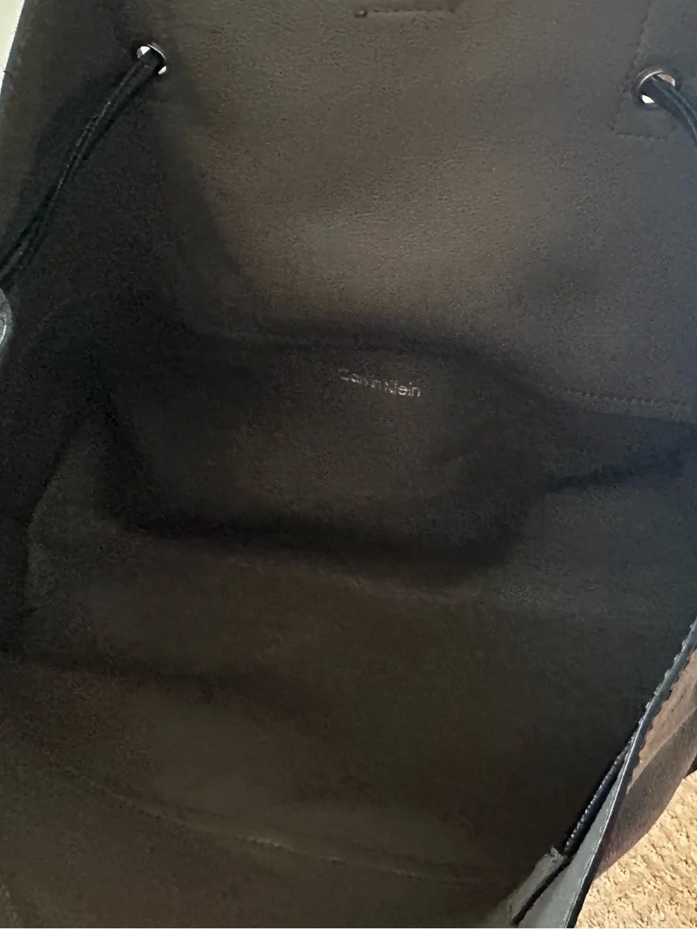 Calvin Klein Black Leather Shoulder Tote